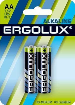 Элемент питания алкалиновый AA/LR6 1.5В Alkaline BL-2 (блист.2шт) Ergolux 11747