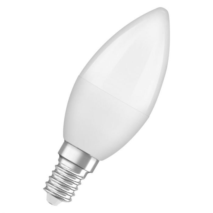 Лампа светодиодная LED Antibacterial B 5.5Вт свеча матовая 2700К тепл. бел. E14 470лм 220-240В угол пучка 220град. бактерицидн. покрыт. (замена 50Вт) OSRAM 4058075561373