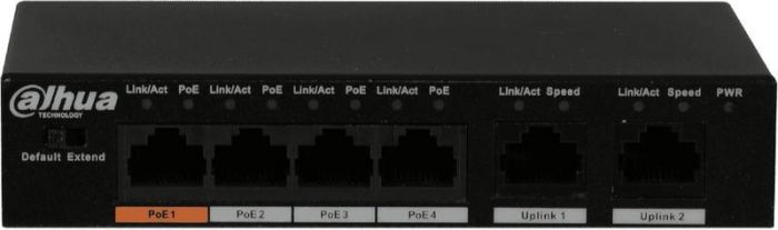 Коммутатор DH-PFS3006-4ET-60 4х100Мбит 4PoE неуправляемый Dahua 1084911