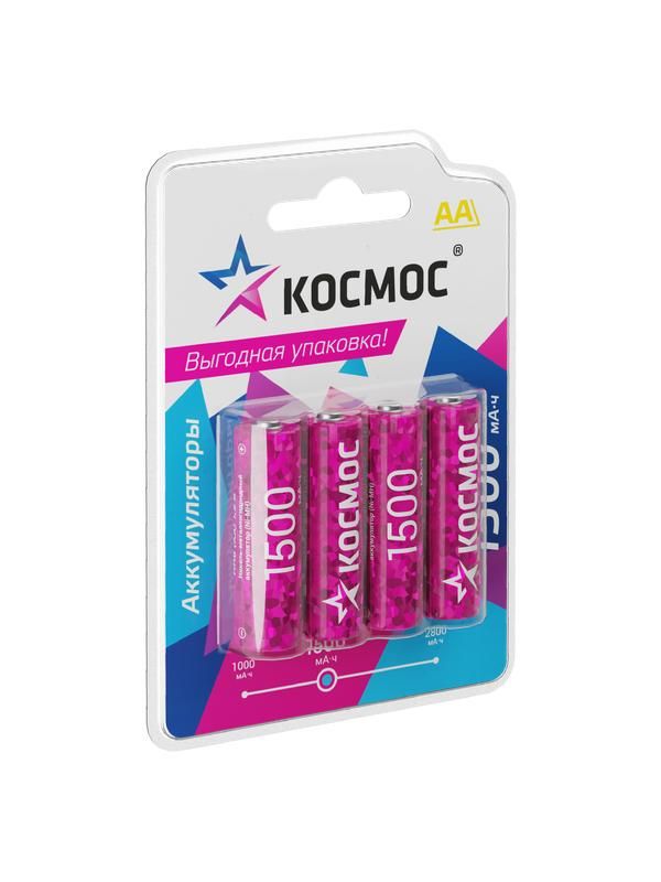 Аккумулятор AA/R6 NI-MN 1500мА.ч BP-4 (блист.4шт) КОСМОС KOCR6NIMH1500mAh4BL