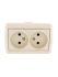Розетка 2-м ОП Nata 16А IP20 без заземл. керамика крем. LEZARD 710-0300-128