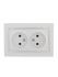 Розетка 2-м СП Mira 16А IP20 без заземл. с бел. вставкой керамика бел. LEZARD 701-0202-128