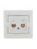 Розетка компьютерная + телефонная 2-м СП Mira RJ45 + RJ11 бел./бел. LEZARD 701-0202-143