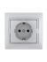Розетка 1-м СП Mira 16А IP20 с заземл. со вставкой керамика сер. метал. LEZARD 701-1010-122