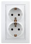 Розетка 2-м СП Plano 1-205-01 16А IP20 250В 2х2P+E Schuko бел. Intro Б0027615