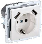 Розетка BRITE РЮш10-2-БрБ 16А с USB A+A 3.1А с заземл. защ. шторки бел. IEK BR-R14-16-U21-D31-K01 Розетка BRITE РЮш10-2-БрБ 16А с USB A+A 3.1А с заземл. защ. шторки бел. IEK BR-R14-16-U21-D31-K01