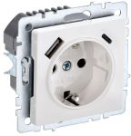 Розетка BRITE РЮш11-1-БрБ 16А с USB A+C 18Вт с заземл. защ. шторки бел. IEK BR-R14-16-U22-018-K01 Розетка BRITE РЮш11-1-БрБ 16А с USB A+C 18Вт с заземл. защ. шторки бел. IEK BR-R14-16-U22-018-K01