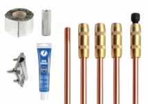 Комплект заземления омедненный 7,5 метров (d=14 мм х 1,5 метра) Комплект заземления омедненный 7,5 метров (d=14 мм х 1,5 метра)