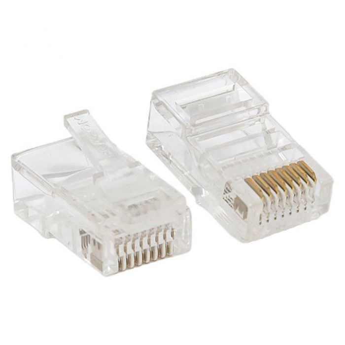 Коннектор RJ45 (8P8C) кат.5E неэкранир. 30мкд универс. (уп.10шт) TeraLINK PRO EKF TRP-PLUG-5EUTP-10